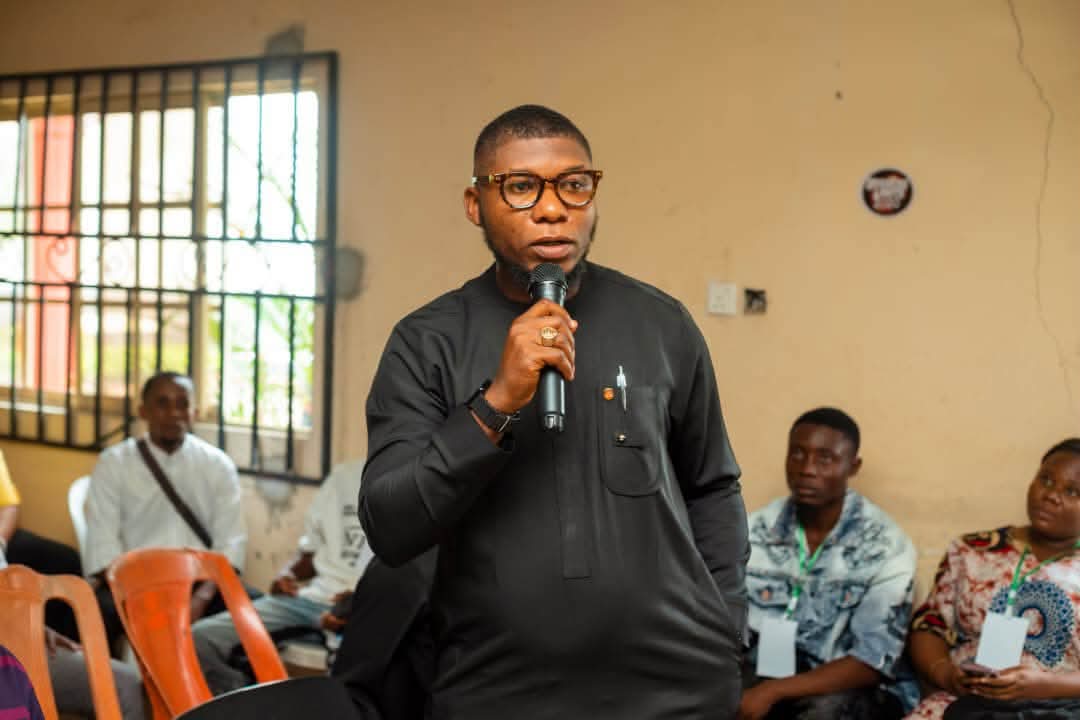 Comrade Ini-obong Uko addressing participants